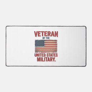Vintage Veteran USA Flag Military Vector Design_1 Desk Mat