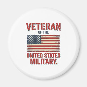 Vintage Veteran USA Flag Military Vector Design_1 Magnet