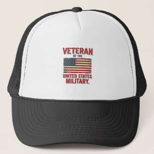 Vintage Veteran USA Flag Military Vector Design_1 Trucker Hat