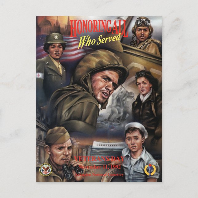 Vintage Veterans day, 1992 - Postcard (Front)