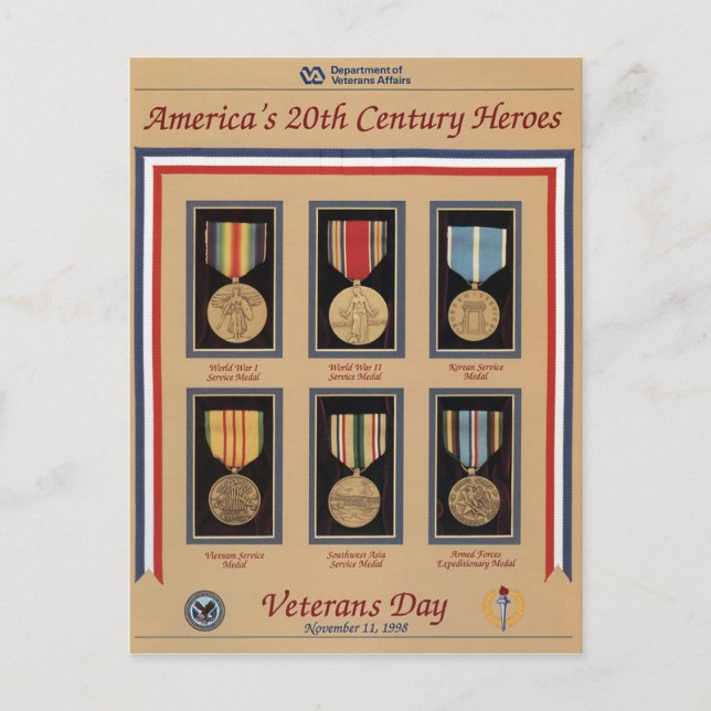 Vintage Veterans day, 1998 - Postcard (Front)