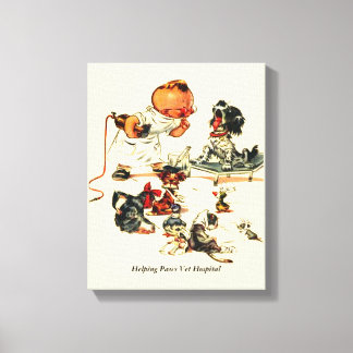 Vintage Veterinarian Visit to the Vet Custom Name Canvas Print