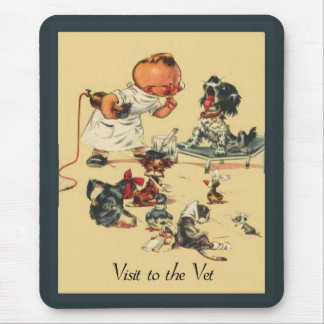 Vintage Veterinarian Visit to the Vet Mouse Pad