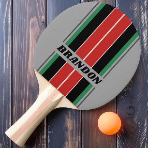 Vintage VHS Board Stripes with Name Ping Pong Paddle