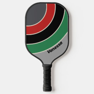 Vintage VHS Circle Stripe with Name Pickleball Paddle