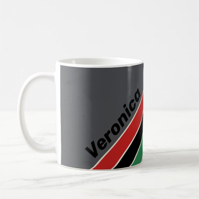 Vintage VHS Stripes with Name Coffee Mug (Left)