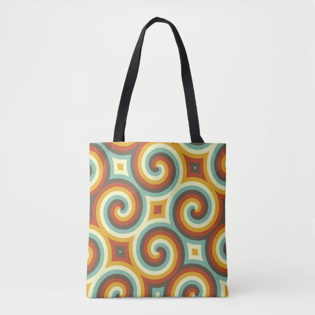 Vintage Vibe Spirals Tote Bag (Front)