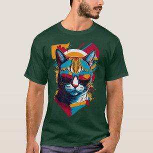 Vintage Vibes and Feline Flair Retro Cool Cat 1 T-Shirt