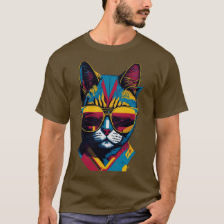 Vintage Vibes and Feline Flair Retro Cool Cat 2 T-Shirt