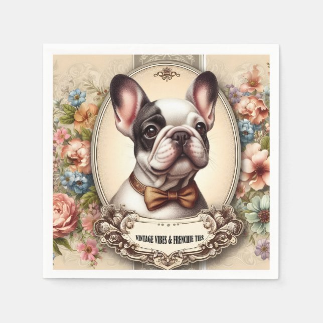 Vintage Vibes & Frenchie Ties Napkin (Front)