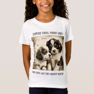 Vintage vibes, furry love: Puppy Love T-Shirt