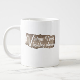 Vintage Vibes, Holiday Cheer – Retro Christmas  Large Coffee Mug