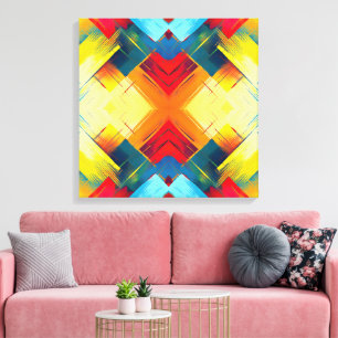 Vintage Vibes In Colors: Stylish Geometric Forms Canvas Print