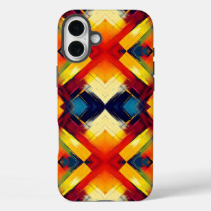 Vintage Vibes In Colours: Stylish Geometric Forms iPhone 16 Plus Case