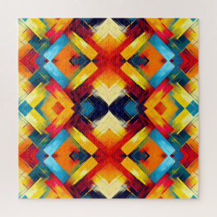 Vintage Vibes In Colours: Stylish Geometric Forms Jigsaw Puzzle