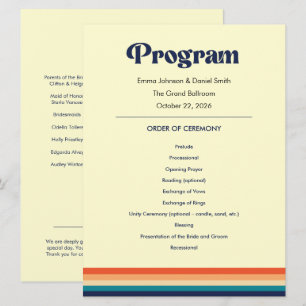 Vintage Vibes Wedding Program Programme