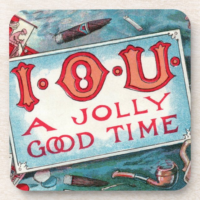 Vintage Vices Party, Gambling Drinking Smoking Coaster (Front)