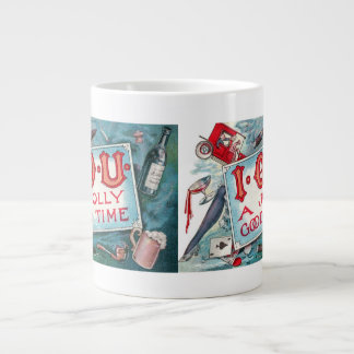 Vintage Vices Party, Gambling Drinking Smoking Large Coffee Mug