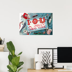 Vintage Vices Party, Gambling Drinking Smoking Poster