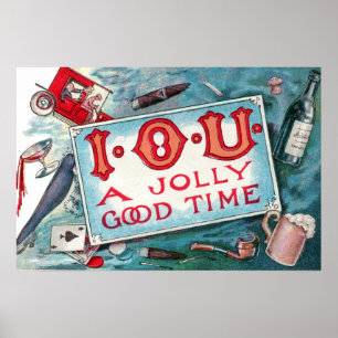 Vintage Vices Party, Gambling Drinking Smoking Poster