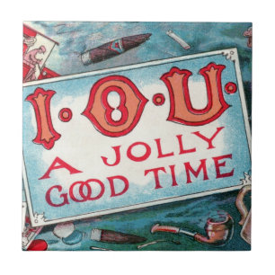 Vintage Vices Party, Gambling Drinking Smoking Tile