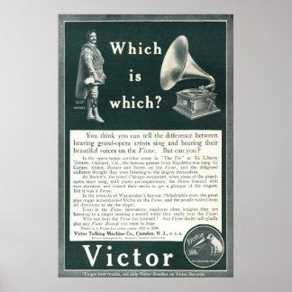 Vintage Victor Ad From 1908 Poster