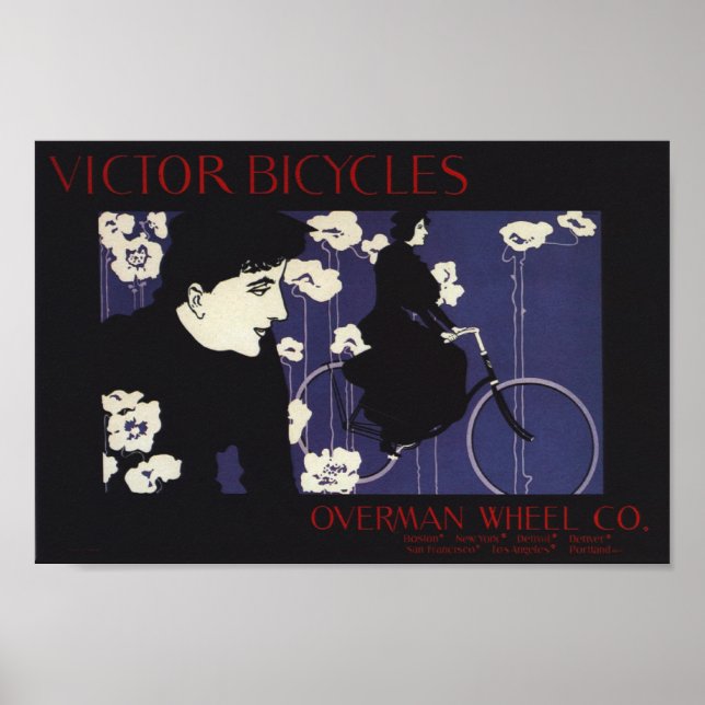 Vintage Victor Bicycles Ad Art Poster (Front)