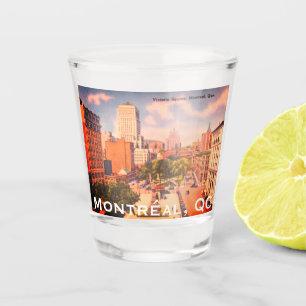 Vintage Victoria Square, Montreal, Quebec, Canada Shot Glass