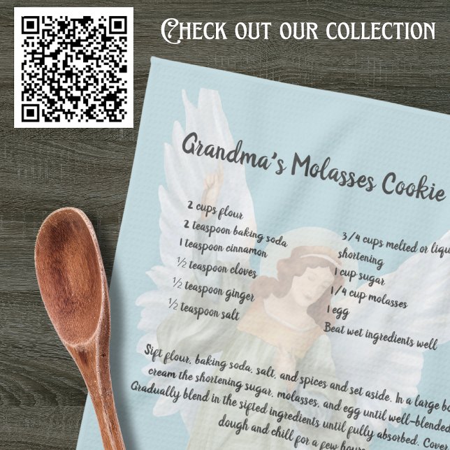 Vintage Victorian Angel Keepsake Recipe  Tea Towel (Creator Uploaded)