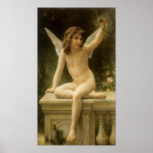 Vintage Victorian Angel, Prisoner by Bouguereau Poster
