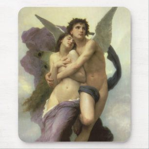 Vintage Victorian Angel, Ravishment by Bouguereau Mouse Pad
