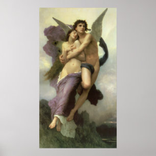 Vintage Victorian Angel, Ravishment by Bouguereau Poster