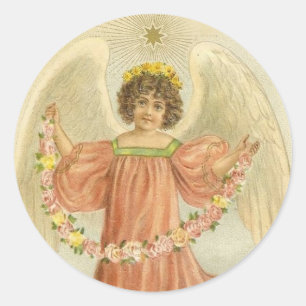 Vintage Victorian Angel Star Stickers Seals
