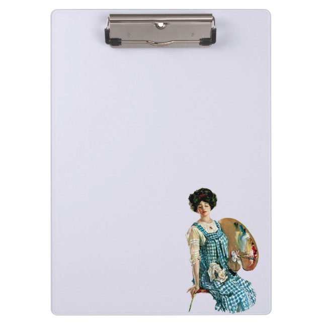 Vintage Victorian Artist Lady Painter Palette Clipboard (Front)