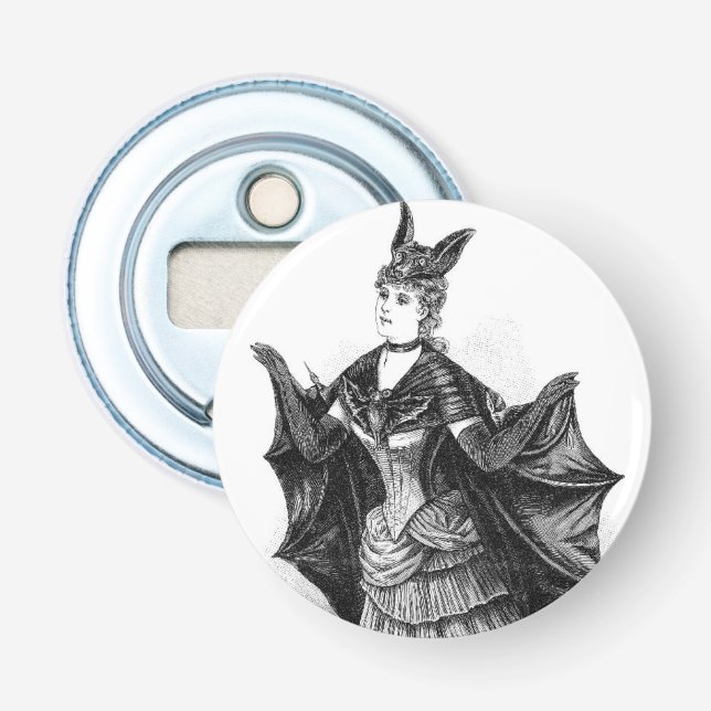 Vintage victorian bat women bottle opener (Front)