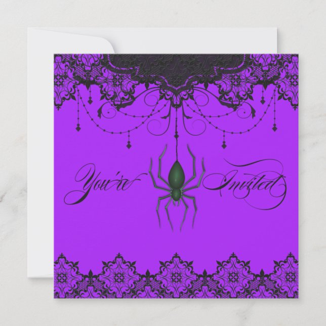 Vintage Victorian Berry Spider Invitation (Front)