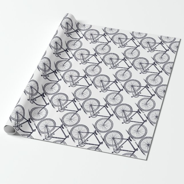 Vintage/Victorian Bicycle Wrapping Paper (Unrolled)