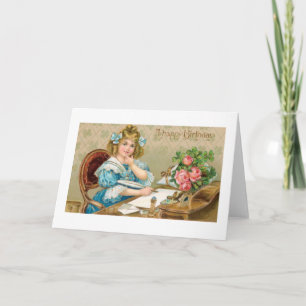 Vintage Victorian Birthday Greeting Card