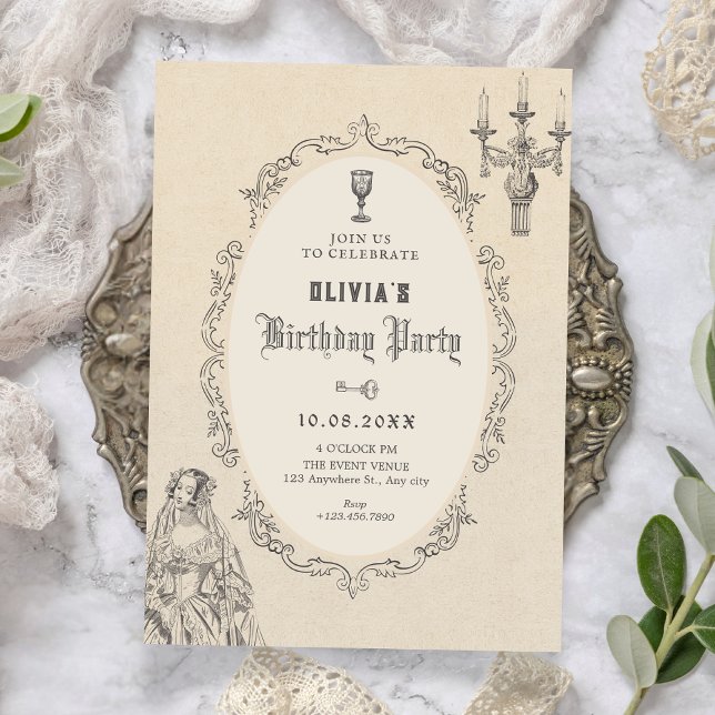 Vintage victorian birthday invitation (Creator Uploaded)