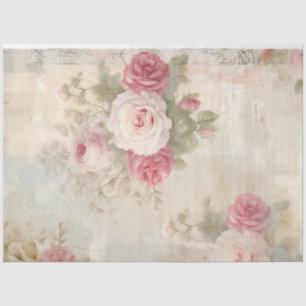 Vintage Victorian blush roses shabby chic retro Tissue Paper