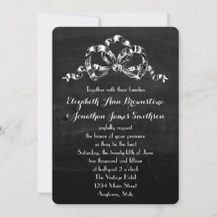 Vintage Victorian Bow Wedding Invitation