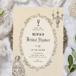 Vintage victorian bridal shower invitation