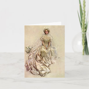 Vintage Victorian Bride, Antique Bridal Portrait Thank You Card