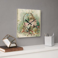 Vintage Victorian Child, Girl Spring Fruit Basket