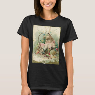 Vintage Victorian Child, Girl Spring Fruit Basket T-Shirt