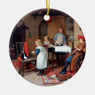 Vintage Victorian Children’s Tea Party Cosy Ceramic Tree Decoration