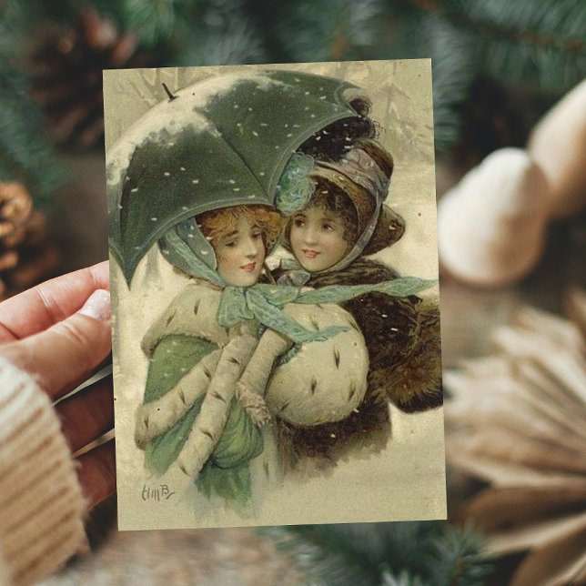 Vintage Victorian Christmas Art Holiday Card (Creator Uploaded)