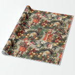 Vintage Victorian Christmas Baubles Wrapping Paper<br><div class="desc">Antique looking Victorian collage with bright red and gold baubles,  flowers,  and children.</div>