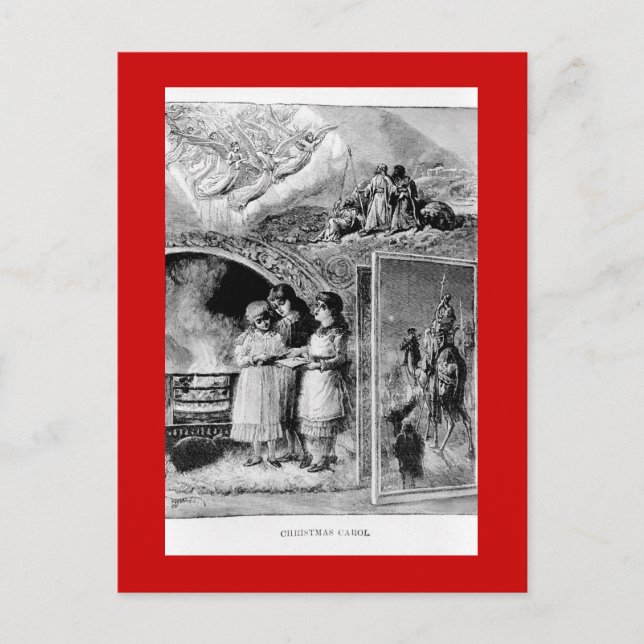 Vintage Victorian Christmas Biblical Scene Holiday Postcard (Front)