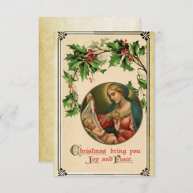 Vintage Victorian Christmas Card (Front/Back)
